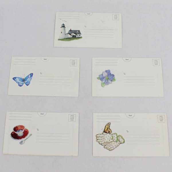 Lot of 5 Christian Religious Text Illustrated Folding Postcards