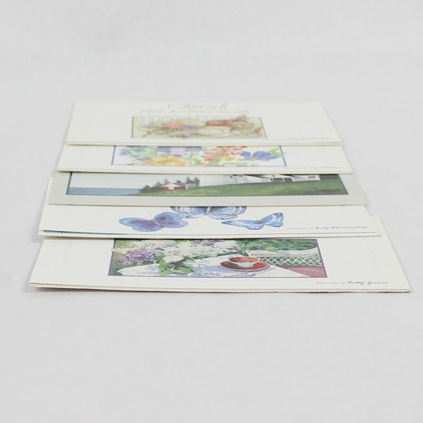 Lot of 5 Christian Religious Text Illustrated Folding Postcards