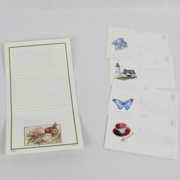 Lot of 5 Christian Religious Text Illustrated Folding Postcards