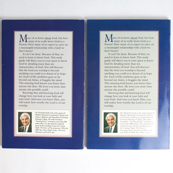 Lot of 2 Books Knowing the God You Worship by Dr. David Jeremiah 1994