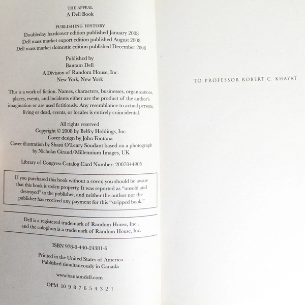 The Appeal Paperback By John Grisham 2008 Bantam Paperback 