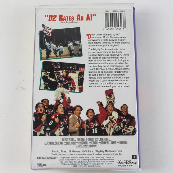 D2 The Mighty Ducks VHS 1994 Emilio Estevez