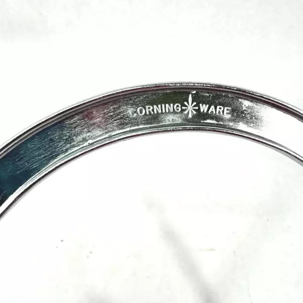 Corning Metal Casserole Dish Holder P-10-M-1 Silver Tone 13" Long