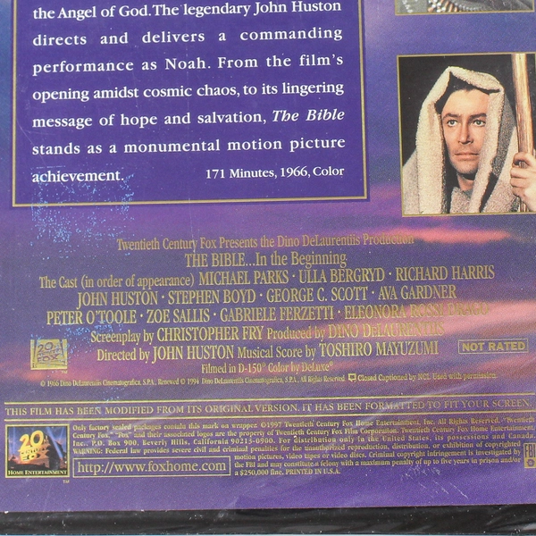 The Bible In the Beginning VHS Tape Video 1997 Sealed New