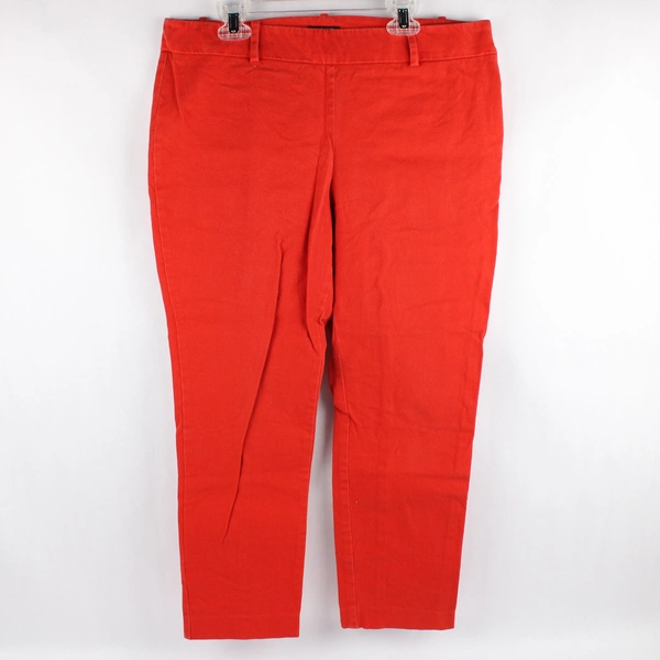 Anne Taylor Skinny Pants Women's 8 Petite Cotton Stretch Red