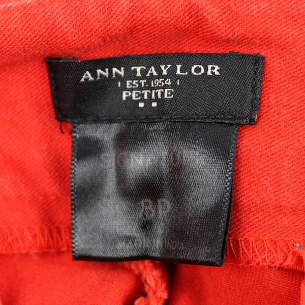 Anne Taylor Skinny Pants Women's 8 Petite Cotton Stretch Red