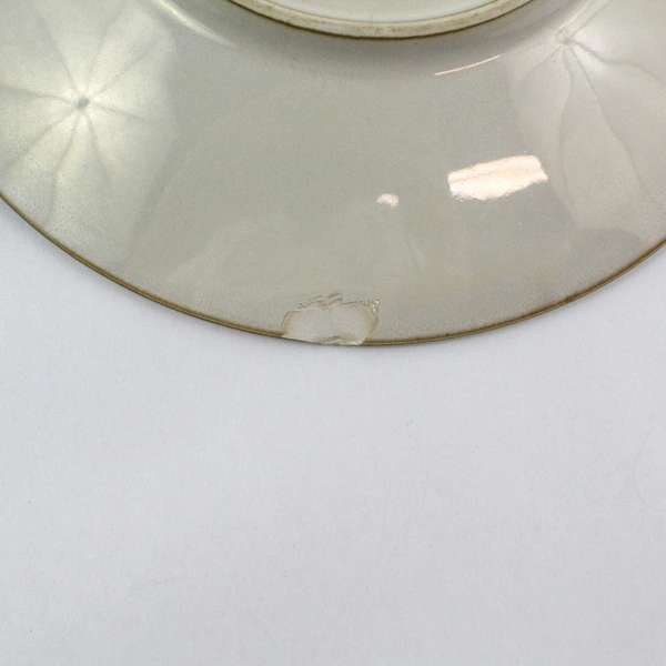 Pier 1 Sanctuary Stoneware Salad Plate Starburst Accent Cream Brown Pre-owned