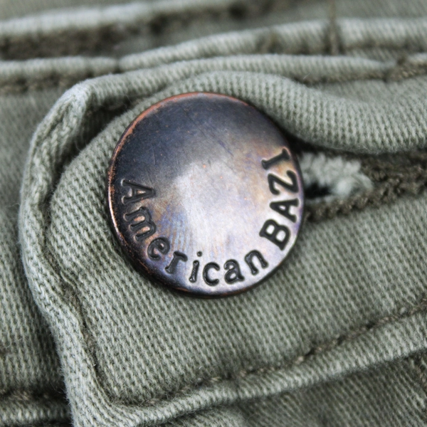 American BAZI Fitted Cargo Pant, Women's 13 Cotton Stretch Green