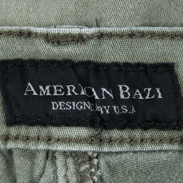 American BAZI Fitted Cargo Pant, Women's 13 Cotton Stretch Green