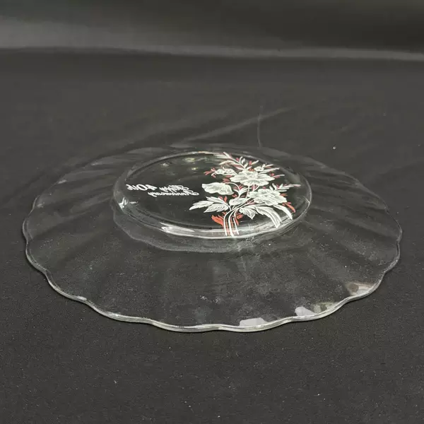 Hand-Painted 40th Anniversary Floral Glass Plate 9" Scalloped Edge