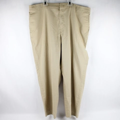 Haggar Khaki Pants Men's 44W x 32L Cotton Blend Elastic Waist