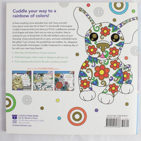 Zendoodle Colorscapes Cuddly Creatures Coloring Book St. Martin's Press Unused