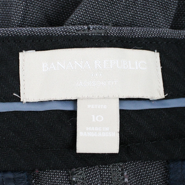 Banana Republic Jackson Pants Women's 10 Petite Dark Gray Cotton Stretch Blend