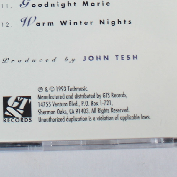 John Tesh Winter Song CD 1993 GTS Records Instrumental Relaxing Music