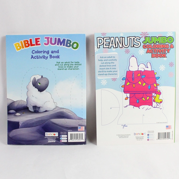 Lot of 2 Unused Bendon Jumbo Christmas and Bible Coloring & Activity Books