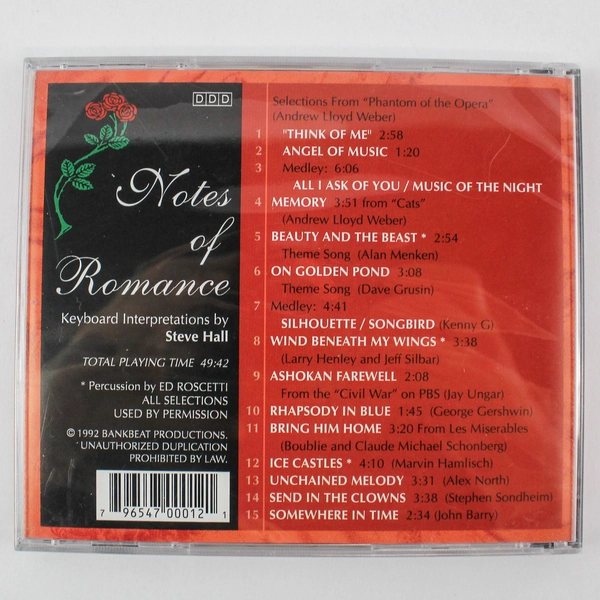 Steve Hall Notes of Romance CD 1992 Classical Sealed Cracked Case