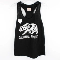 Reflex California Republic Women's Racerback Casual Tank Medium Black