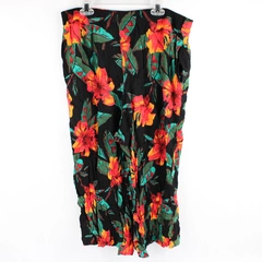 Pheobe Women's 20W Black Capri Leggings Floral Stretchy