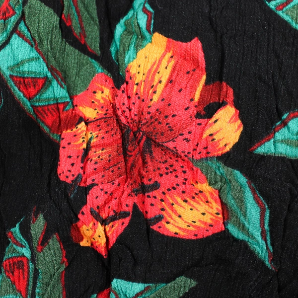 Pheobe Women's 20W Black Capri Leggings Floral Stretchy