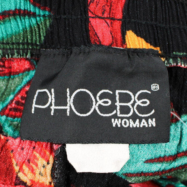 Pheobe Women's 20W Black Capri Leggings Floral Stretchy