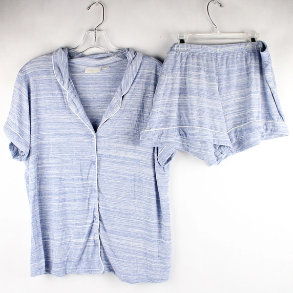 Nordstrom Lingerie Women's 2 Piece M Pajama Set Light Blue Shorts & Short Sleeve