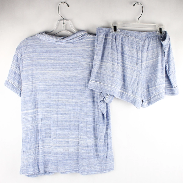 Nordstrom Lingerie Women's 2 Piece M Pajama Set Light Blue Shorts & Short Sleeve