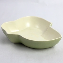 Vintage Red Wing Pottery Leaf Shaped Bowl 1068 Green And White