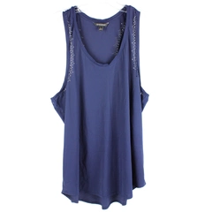 Banana Republic Sleeveless Racer Back Tank Top Women's Large Granite Blue Basic