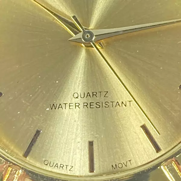 Luis Cardini Gold Tone Mens Analog Quartz Wristwatch Water Resistant As-Is 