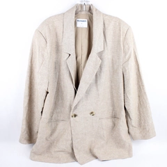 Old Navy Double-Breasted Linen Blazer Men's XL, Khaki Shoulder Pads