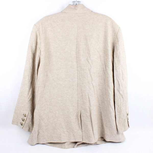 Old Navy Double-Breasted Linen Blazer Men's XL, Khaki Shoulder Pads