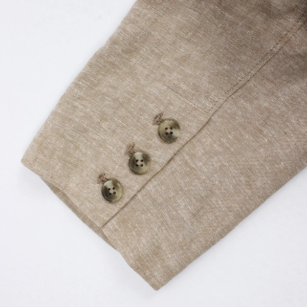 Old Navy Double-Breasted Linen Blazer Men's XL, Khaki Shoulder Pads