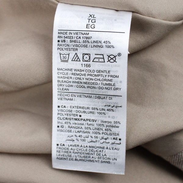 Old Navy Double-Breasted Linen Blazer Men's XL, Khaki Shoulder Pads