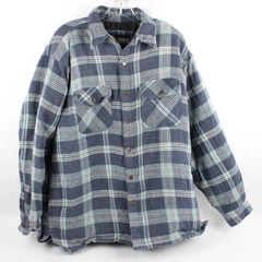 Canyon Guide Outfitters Snap Front Jacket, Men's XL Insulated Blue Plaid Flannel