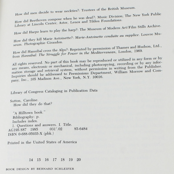 How Did They Do That? by Caroline Sutton 1985 Paperback Good Condition