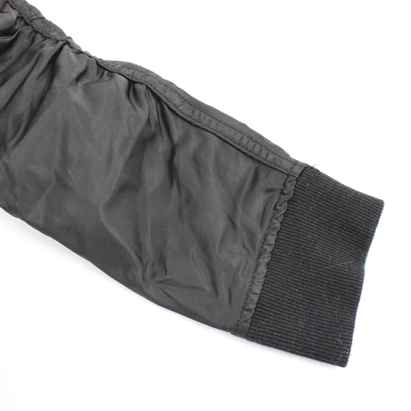 Elwood Lightweight Zip-Up Bomber Jacket, Women's Large Black Ruched