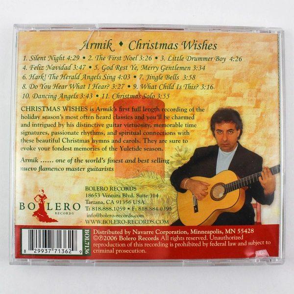 Christmas Wishes CD by Armik 2007 - Latin Flamenco, Cracked Case, As-Is