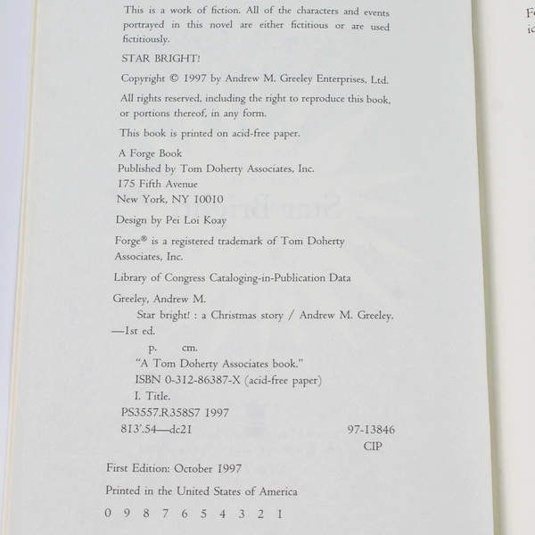 Star Bright! A Christmas Story by Andrew M. Greeley 1997 Hardcover Book