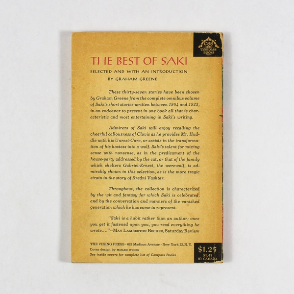 Vintage 1961 The Best of Saki by H.H. Munro, Intro by Graham Greene PB