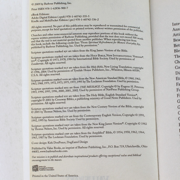 Everyday Joy by Janice Hanna 2009 Paperback - Spiritual Refreshment for Women