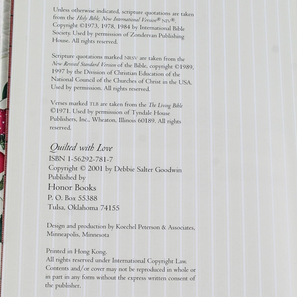 Quilted With Love by Debbie Salter Goodwin 2000 Hardcover Book - Good Condition