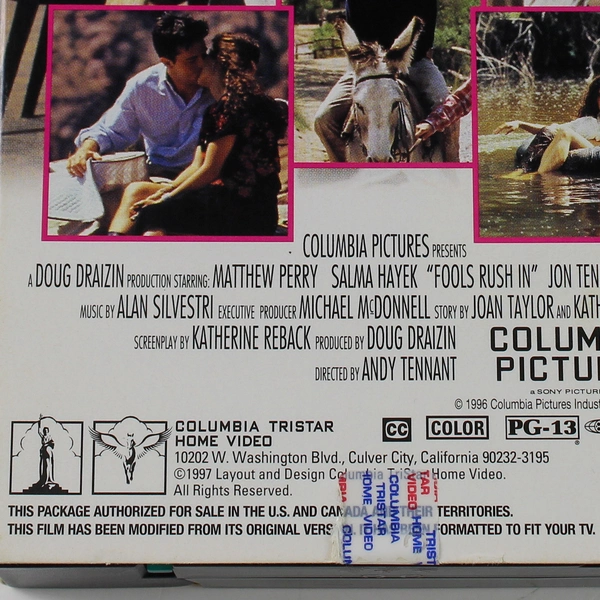 Fools Rush In VHS 1997 Romance Collection Matthew Perry Salma Hayek Movie