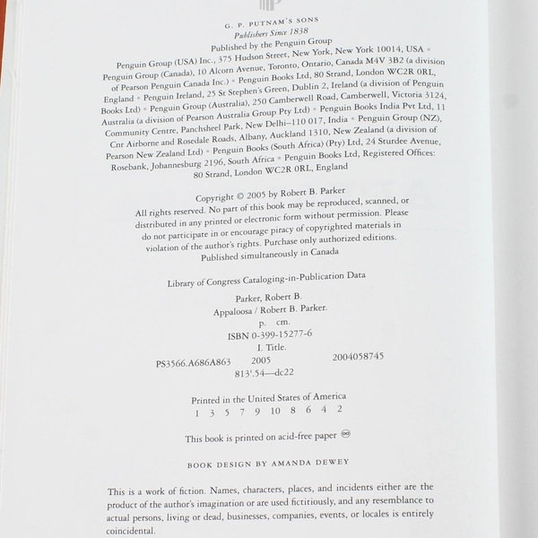 Appaloosa by Robert Parker 2005 Hardcover Book in Good Pre-Owned Condition