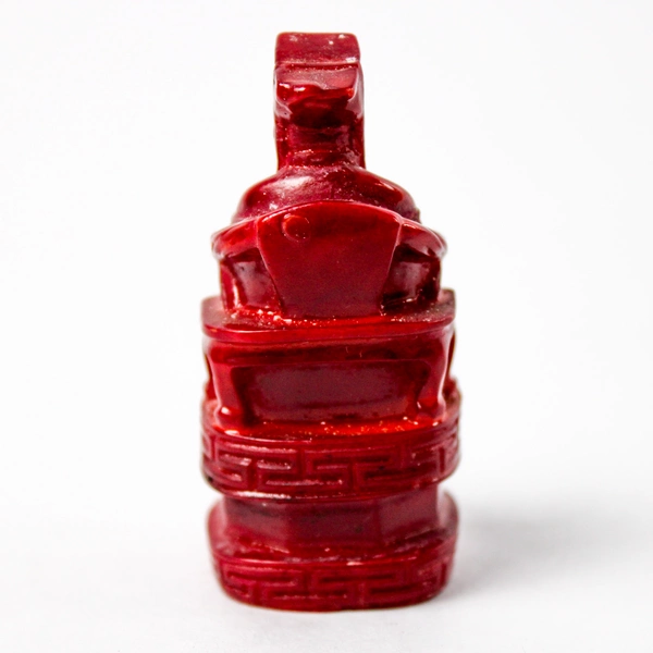 Lot of 2 Chinese Red Resin Deity or Buddha Figurines 2.25 Inch