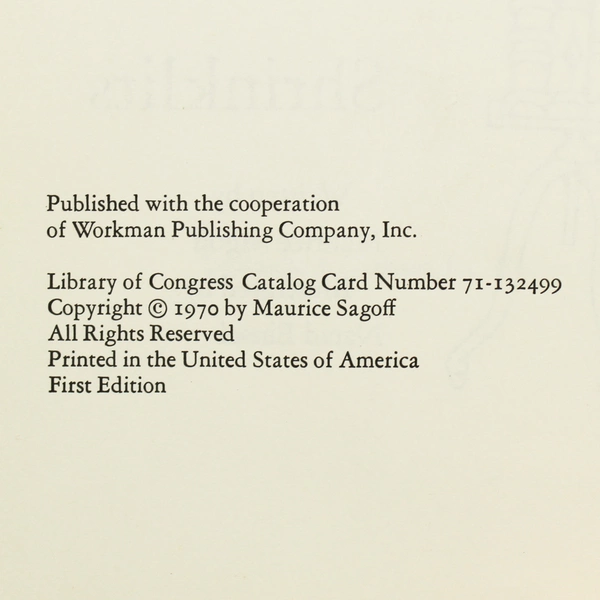 Shrinklits Maurice Sagoff 1970 Doubleday 1st Edition Hardcover