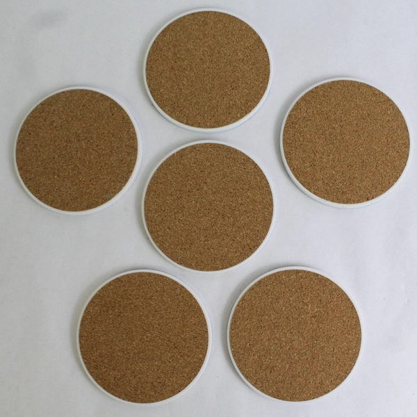 Zerain Desiff Set of 6 Stone Blue Marbled Coasters with Black Stand