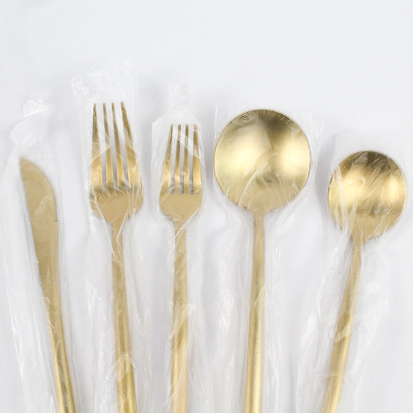 30 Piece Set Fameware Stainless Steel Flatware Satin Gold