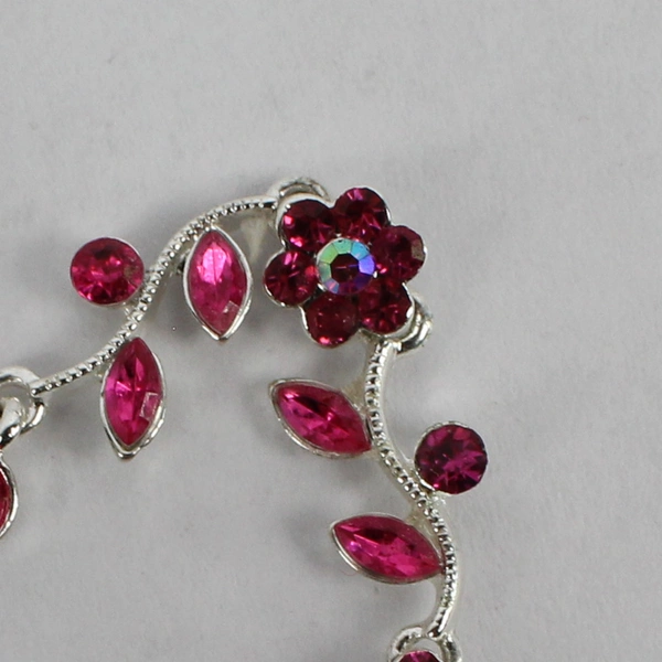 Christina Collection Pink Floral Choker Necklace And Bracelet Set