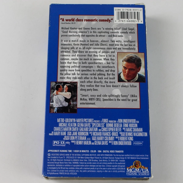 Speechless VHS 1997 Movie Time Michael Keaton Geena Davis