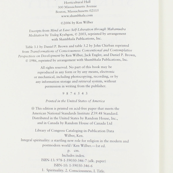 Integral Spirituality by Ken Wilber 2006 Hardcover Dust Jacket